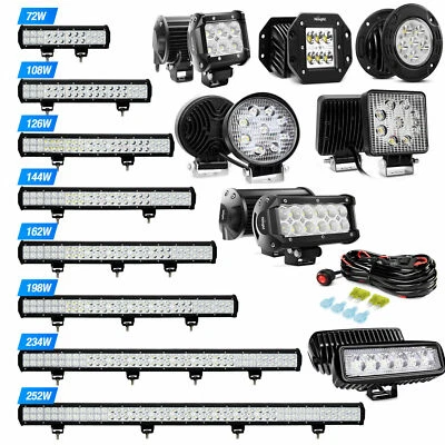 Nilight LED Light Bar Spot Flood Offroad Roof Lights Driving Lamp Trucks Car 4WD - Image 1 of 4
