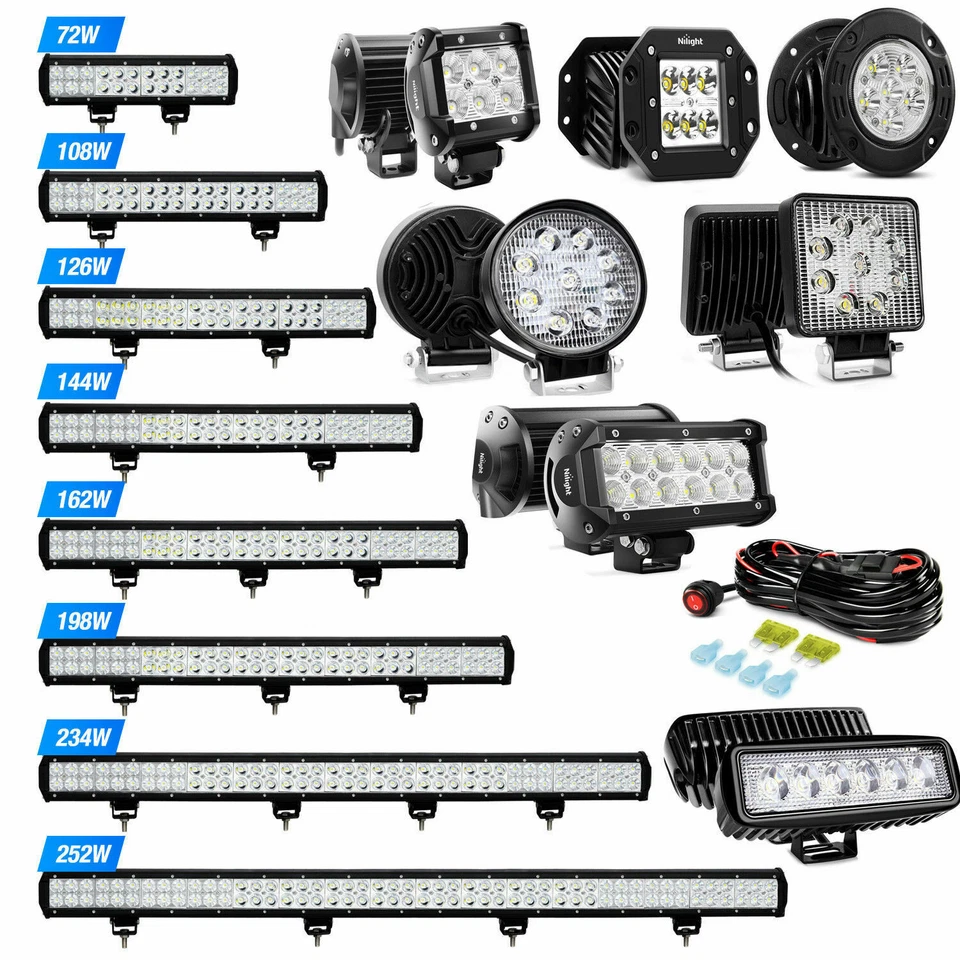 Barra de luz LED Nilight punto inundación luces de techo todoterreno lámpara de conducción camiones coche 4x4 Foto 1 de 4