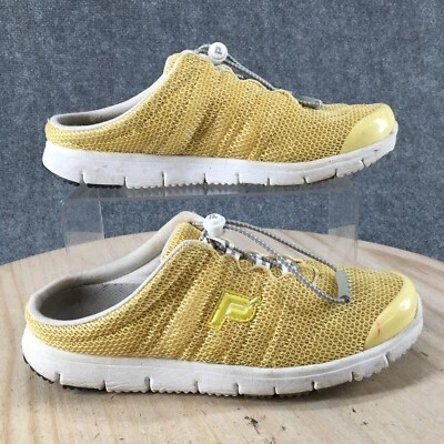 Propet 鞋女式 9 M 旅行步行骡子运动鞋舒适 W3230 黄色网眼布 — 第 1/4 张图片