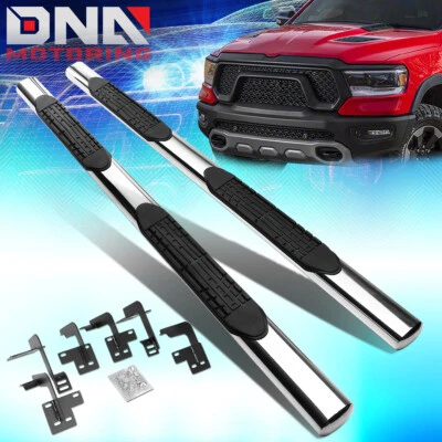 FOR 2019-2020 RAM 1500 QUAD CAB 4"OVAL TUBING SIDE STEP BAR RUNNING BOARD CHROME - Image 1 of 4