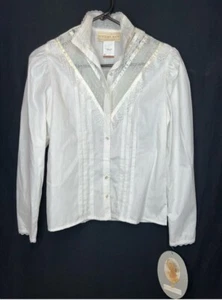 Vintage NOS Gunne Sax Lace Prairie Blouse Size 5 NWT Ivory - Picture 1 of 3