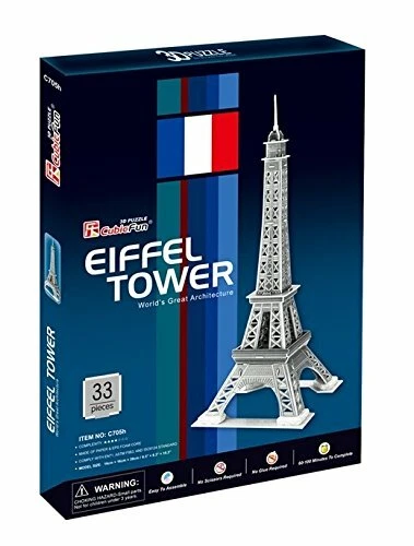 CubicFun C705H Eiffel Tower Puzzle, Silver - Image 1 of 1