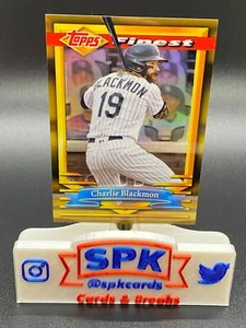 2021 Topps Finest Flashbacks CHARLIE BLACKMON GOLD REFRACTOR 29/50 ROCKIES #46 - Picture 1 of 2