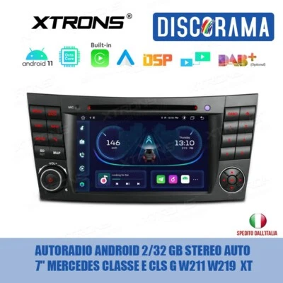 AUTORADIO ANDROID 2/32 GB STEREO AUTO 7" MERCEDES CLASSE E CLS G W211 W219  XT - Immagine 1 di 4
