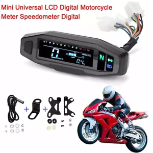Velocímetro digital para motocicleta odómetro retroiluminación tacómetro medidor con soportes - Imagen 1 de 16