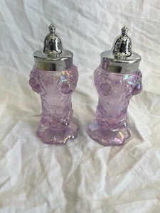 Fenton  Cabbage Rose Carnival Glass Salt & Pepper Shaker Set Beautiful 😍 - Picture 1 of 16