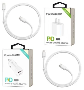 18W PD USB-C Wall,Car Adapter,USB-C to C for Galaxy A02s/A03s/A12/A32/A42/A52 5G - Picture 1 of 25