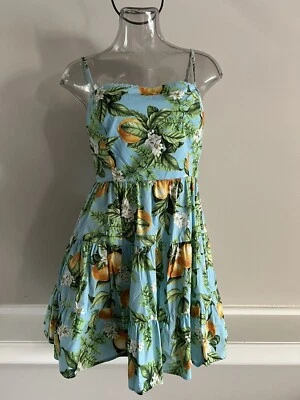 Mini Vestido BB Dakota Steve Madden Estampado Flor Naranja Tirantes en Niveles Talla 4,6 Nuevo con Etiquetas Foto 1 de 4