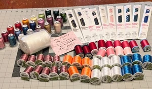 72Item HUGE LOT New Brothread+Coats & Clark Machine Embroidery - PLUS MISC XTRA - Picture 1 of 19