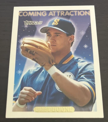 1993 Topps Gold - Bret Boone - #808 - Seattle Mariners - Coming Attraction - Image 1 of 2