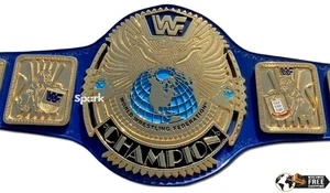 Big Eagle CNC HD Old Wrestling Championship Title Replica 5mm Zinc Blue Leather - Picture 1 of 8