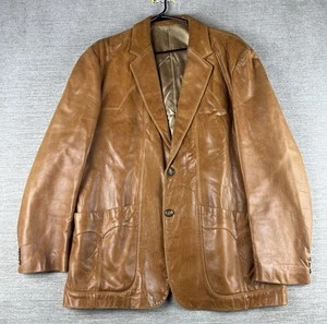 Vintage Scully Leatherwear Blazer Size Men's 48 Western Yoke Cowboy 2 Button - Picture 1 of 11