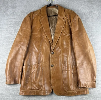 Vintage Scully Leatherwear Blazer Size Men's 48 Western Yoke Cowboy 2 Button - Image 1 of 4