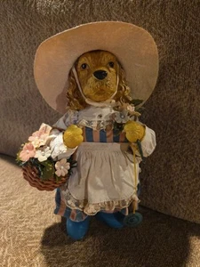 Vintage Folkcraft 1992 Possible Dreams Clothtique Londonshire Debbie Flower Dog - Bild 1 von 5