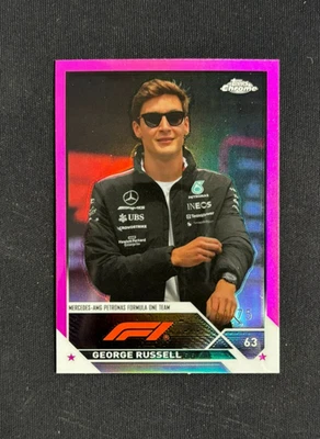 2023 Topps Chrome Formula 1 F1 George Russell Pink Refractor /75 #14 Mercedes - Image 1 of 2