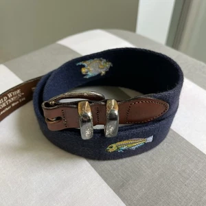 Cintura uomo sportiva mondiale 36" cintura pelle tela ricamata pesce colorato - Foto 1 di 12