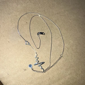 Argento Sterling - Collana catena cavo 18" ciondolo battito cardiaco - 2g - Foto 1 di 2