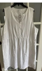 J. JILL Leinen Etuikleid Minikleid Gr. XL Elfenbein.  (Etikett nicht mehr angebracht.) - Bild 1 von 4