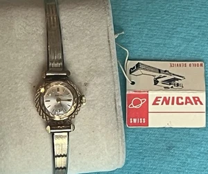 Vintage Enicar Ultrasonic Swiss 25 Jewels Manual Wind Ladies Watch Works - Picture 1 of 9