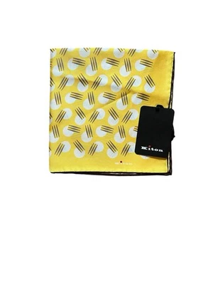 NWT Kiton Pocket Square 100% Silk Yellow 15x15 - Image 1 of 3