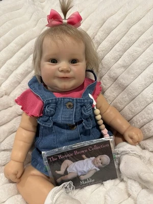 Beautiful Reborn Baby Maddie by Bonnie Brown COA Included - Image 1 of 4