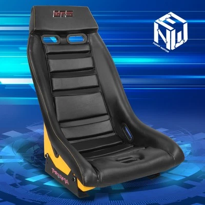NRG 20" X 32" X 20" Black Vegan Leather Prisma GT Fixed Back Racing Bucket Seat - Image 1 of 4