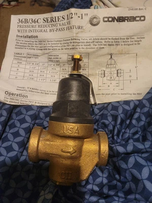 Apollo Conbraco 36B/C Series 1/2" 75# 400 psi Bronze Double Union Pressure Valve - Image 1 of 3