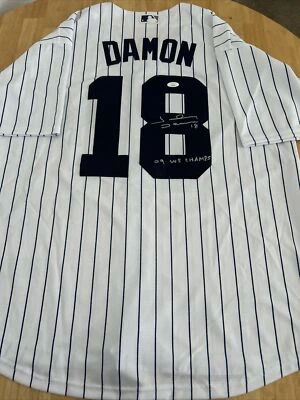 Johnny Damon New York Yankees Autographed Jersey With Inscription JSA Certified - Image 1 of 4