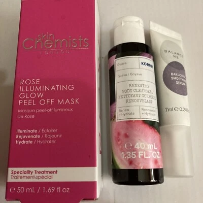 £55 bundle SKIN CHEMISTS Anti-Ageing Mask balance me serum Korres body cleanser - Image 1 of 4
