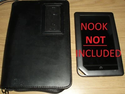 Nook Kindle Fire Electronic Reader Black 7 Pocket Genuine Leather Carrying Case - Image 1 of 3