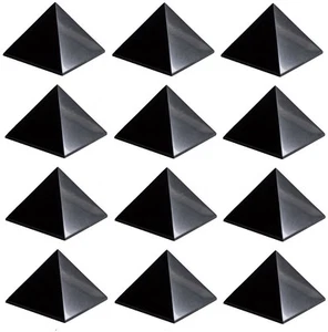 12 x Shungita Pulida Pirámide 30x30 mm Original Piedra Curativa Karelia Rusia  - Imagen 1 de 4