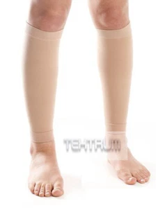Tektrum (1 pair) Calf Shin Graduated Compression Medical Sleeve 20-30MMHG, Beige - Picture 1 of 3