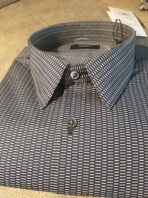 NUEVO CON ETIQUETAS Theory HOMBRE TALLA Grande Manga Larga Camisa Abotonada Dash Marks Rayas Foto 1 de 4