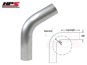 HPS 4" 102mm OD 60 Degree Bend 6061 Aluminum Elbow Tube Pipe 16 Gauge 4" CLR - Picture 1 of 1