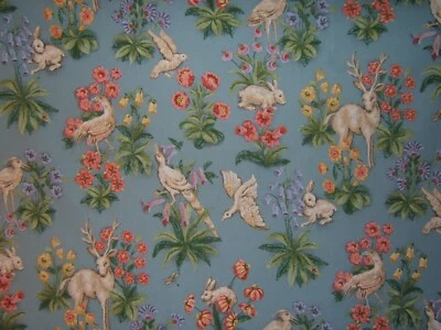 Brunschwig & Fils, Fresco Di Pompei, Animales, Impresión a Mano, Por Mano, Color Azul Pizarra Foto 1 de 4