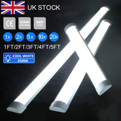 1/2/3/4/5FT LED Strip Lights Batten Tube Light Office Garage Ceiling Daylights - Image 1 of 4