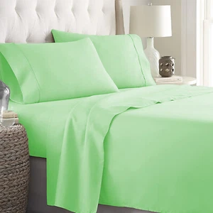 Ultra Deep Pocket Bed Sheets Egyptian Cotton Sage Solid Select Item - Picture 1 of 12