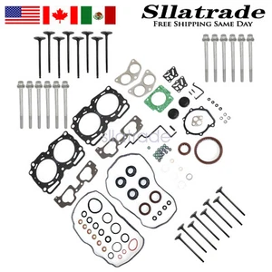 Head Gasket Set W/Bolts & Intake Exhaust Valves Fit 04-11 Subaru Forester 2.5L - Picture 1 of 6