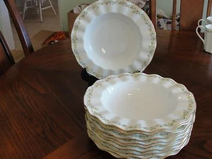 MIKASA GRADEN GALA 10 RIMMED SOUP BOWLS 9 1/4" - Picture 1 of 5