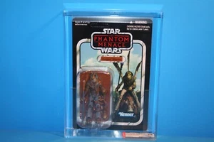 STAR WARS 2011 AFA GRADED MINT ON CARD TVC GUNGAN WARRIOR FIGURE WEAPON - Picture 1 of 12