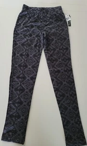 French Laundry Womens LEGGINGS Size Small High Waisted Geometric Black Gray - Picture 1 of 10