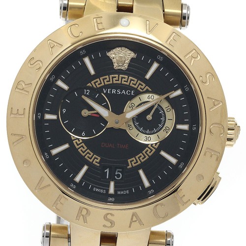 Orologio Uomo VERSACE V race VEBV00519 Dual Time Quadrante Nero Quarzo_885350