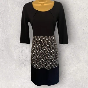 James Lakeland Womens Black Ponte Jersey 3/4 Sleeve Shift Dress UK 10 - Picture 1 of 5