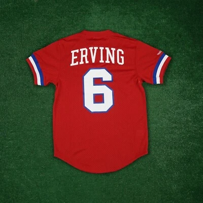 Julius Erving  Phiiladelphia 76ers M&N Red Men's HC Swingman Throwback Jersey - Image 1 of 4