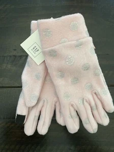 Gap Kids Pink Gloves Silver Polka-Dot Touch Smartphone Gloves Size Small 15 cm - Picture 1 of 6