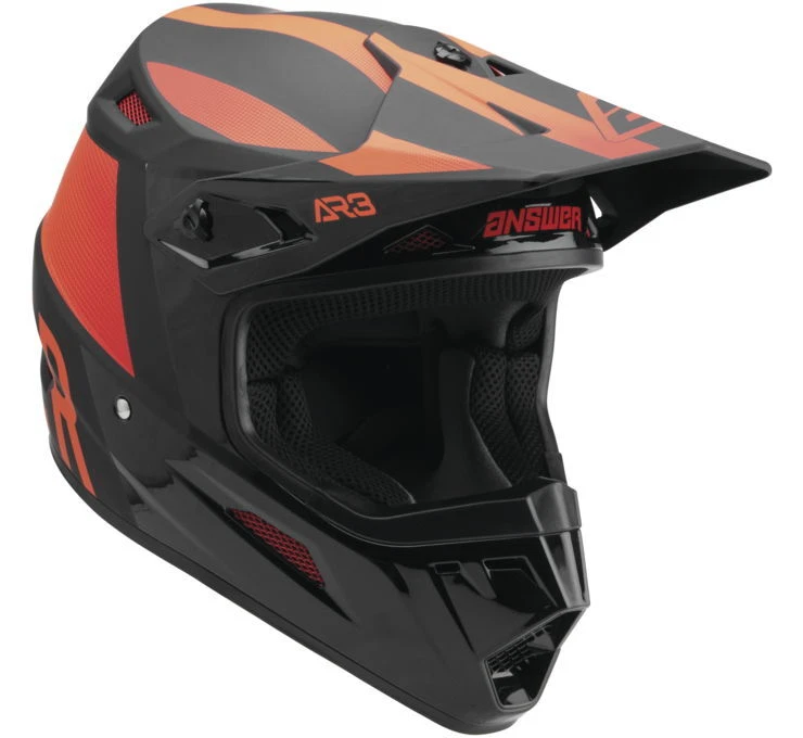 Answer Racing AR3 Phantom Black and Red Motocross Off Road Helmet Youth Size SM - Image 1 of 1