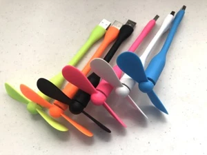 3X COLOR USB POWER AIR COOLING Mini FANS For Travel Laptop Portable Office Desk - Picture 1 of 19