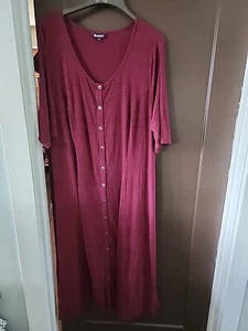 Roamans Gr. .22/24 Kleid weinrot Knopfleiste Kurzarm T-Shirt wie Herbst... - Bild 1 von 4