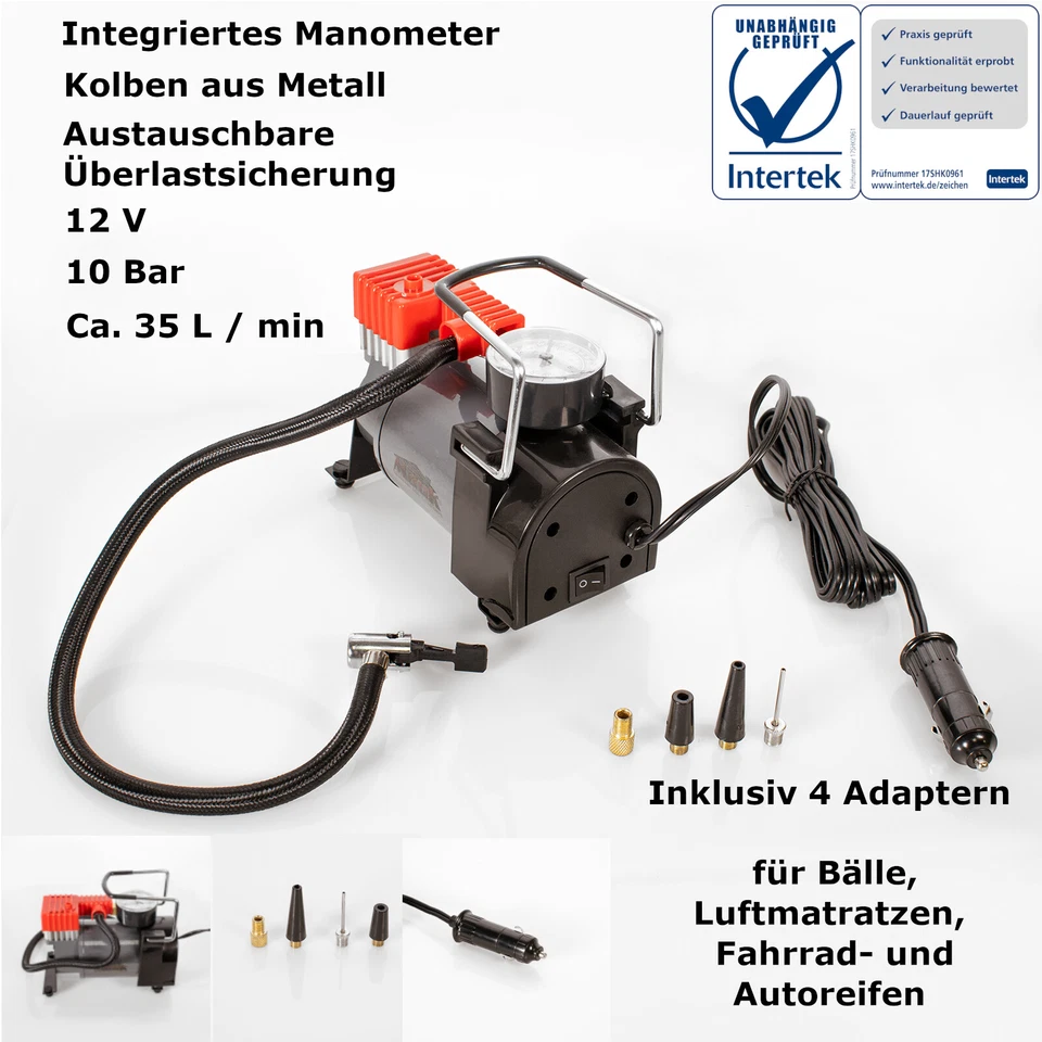 Mauk Mini Kompressor elektrische Luftpumpe Auto Reifen Druckluft Fahrrad 12V