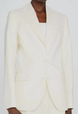 $1740 Nina Ricci Women's Ivory Peak-Lapel Wool Blazer Size FR 36/US 4 - Image 1 of 4
